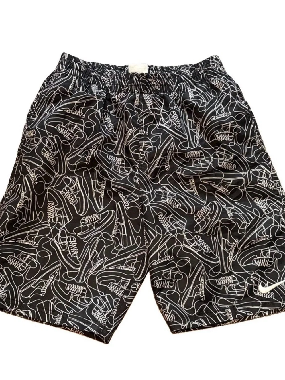 Nike Volley Swim Shorts Boys XL Air Force Black Lined Trunks EUC